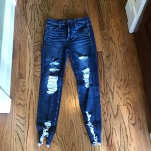 Ripped dark wash jeans